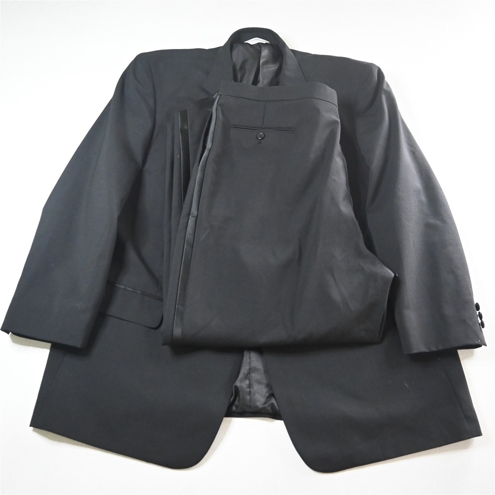 Gerald Austin 50L 42x30 Black Wool Mens Jacket Pants Tuxedo‎